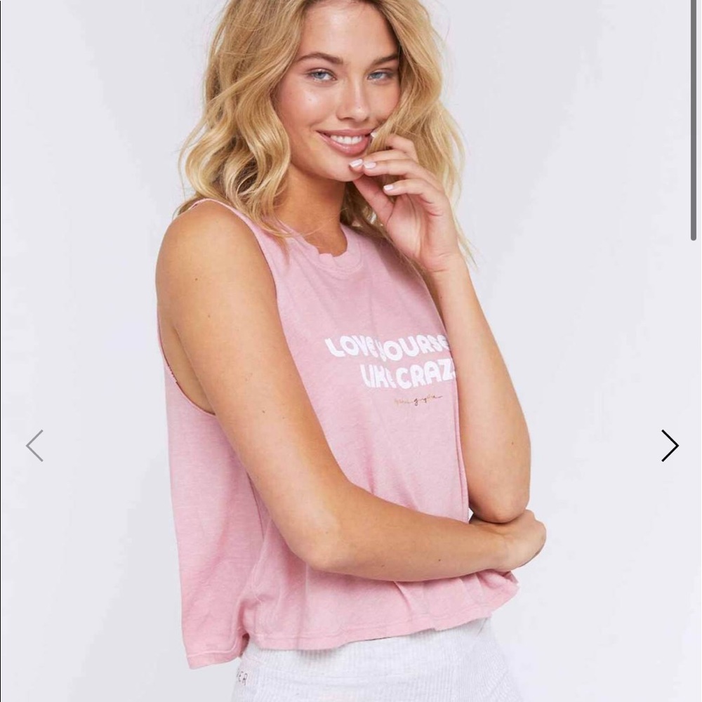 NWT spiritual gangster cutoff tank pink small